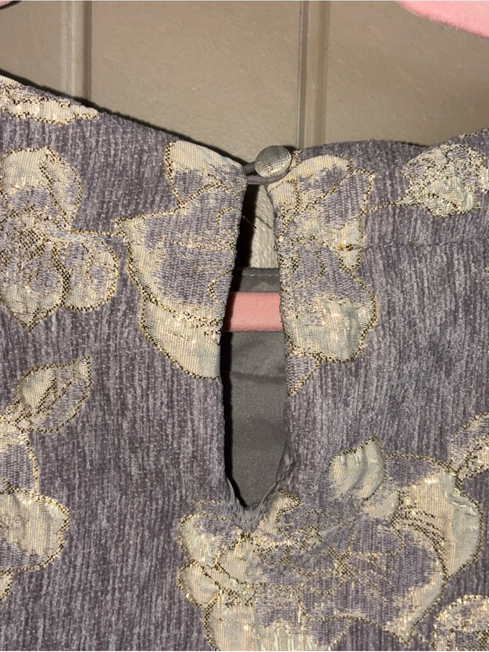 Umgee Gray Dress with Gold Floral Jacquard - Picture 5 of 8